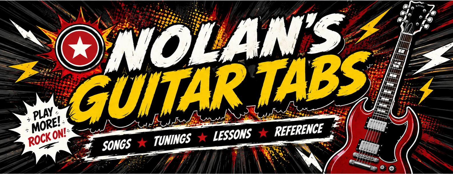Nolan's Guitar Tabs — Songs, Tunings, Lessons, Reference